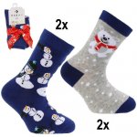 Dětské vánoční ponožky 2 páry šedá/modrá – Zboží Mobilmania