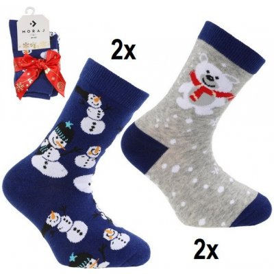 Dětské vánoční ponožky 2 páry šedá/modrá – Zboží Mobilmania
