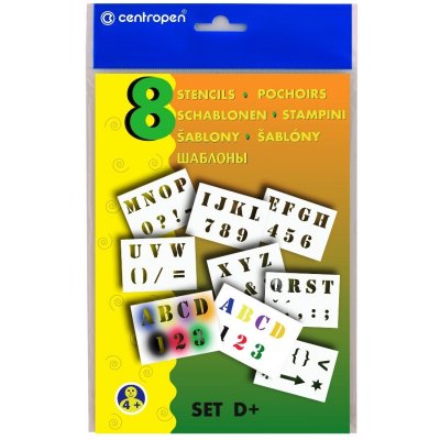 Centropen Šablony A5 8 ks Písmena a číslice – Zboží Dáma