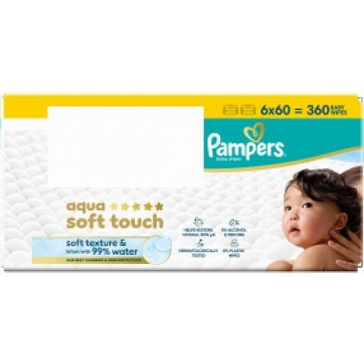 Pampers wipes AqSoft touch 6 x 60 ks – Hledejceny.cz