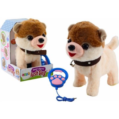 LeanToys Interaktivní pes na vodítku chodí, tančí, zpívá, bílá, béžová – Hledejceny.cz