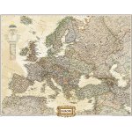 Evropa National Geographic Executive - nástěnná mapa 117 x 92 cm, lamino + stříbrný hliníkový rám – Zboží Dáma