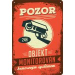 Postershop Plechová cedule: Pozor, objekt monitorován - 20x30 cm