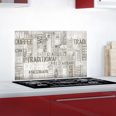 Crearreda Samolepicí kuchyňský panel KP Coffee 67250 Nápis s textem kávy 1 arch 47x65 cm