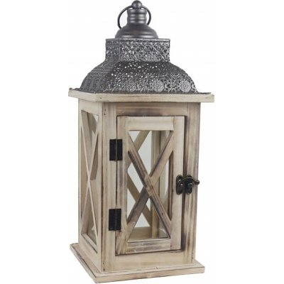 Dřevěná lucerna D6496/A – Zboží Mobilmania