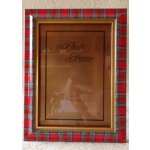 Rámeček MATY 107, plast 13 x 18 cm, potisk skotský kilt, zlaté orámování – Zboží Živě