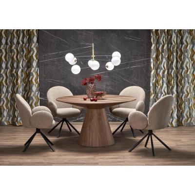 Halmar Kulatý stůl HENDERSON, ořech – Sleviste.cz