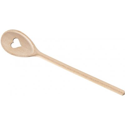 Vařečka dřevo oválná 30 cm - dekor srdce - ORION – Hledejceny.cz
