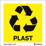 Walteco Recyklace - plast, 92x92mm, samolepka Množství: 5 ks , 20767BP1 – Zboží Dáma