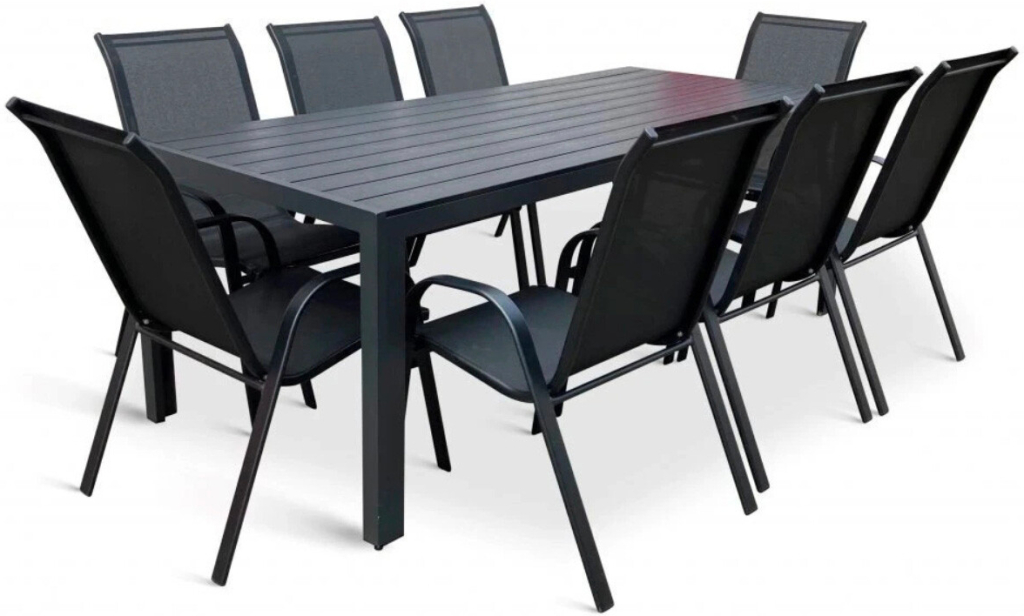 Vikio DK305 antracit Venkovní zahradní set 205x90 pro 8 osob