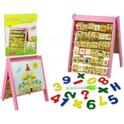 Lean Toys vzdělávací tabule 2v1 magnety bloky písmena obrázky abeceda