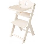 Sedees Rostoucí židlička 2v1 bílá s hvězdičkou / bílé bočnice – Sleviste.cz