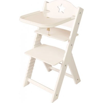 Sedees Rostoucí židlička 2v1 bílá s hvězdičkou / bílé bočnice – Sleviste.cz