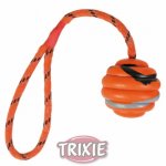 Trixie Vrhací vlnitý míč na šňůře 6 cm/30 cm