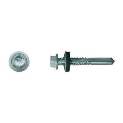 RAWLPLUG Šroub samovrtný ON do kovu max 12 mm, HEX hlava + ocelová podl. - RAL Varianta: 5,5 x 38 mm RAL8017 – Hledejceny.cz