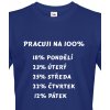 Pánské Tričko Bezvatriko Vtipné triko s potiskem Práce na 100% modrá