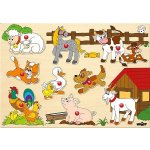 Woody puzzle na desce zvířata u statku – Hledejceny.cz