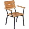 Zahradní židle a křeslo Teakové jídelní křeslo Titan Barlow Tyrie 61x63x86 cm hliníková konstrukce černá rustikální teak (1TIA.08)
