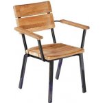 Teakové jídelní křeslo Titan Barlow Tyrie 61x63x86 cm hliníková konstrukce černá rustikální teak (1TIA.08) – Hledejceny.cz