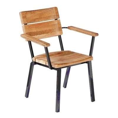 Teakové jídelní křeslo Titan Barlow Tyrie 61x63x86 cm hliníková konstrukce černá rustikální teak (1TIA.08) – Hledejceny.cz