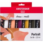 Amsterdam akrylové barvy Standard Series Portrait sada 6 x 120 ml – Sleviste.cz