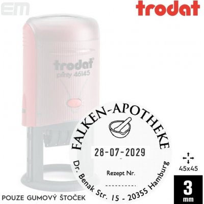 Trodat 46145 [ 45 x 45 mm pouze gumový štoček – Zboží Živě