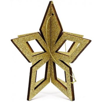 Decoled zlatá hvězda, 3D, 15 cm
