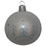 ORNEX Koule skleněná bílá stromky 70 mm – Hledejceny.cz