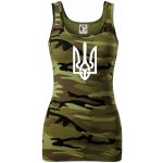 Ukrajina trojzubec velký dámské Maskáčové tílko Zelený maskáč – Zboží Mobilmania