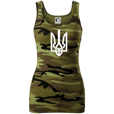 Ukrajina trojzubec velký dámské Maskáčové tílko Zelený maskáč – Zboží Mobilmania