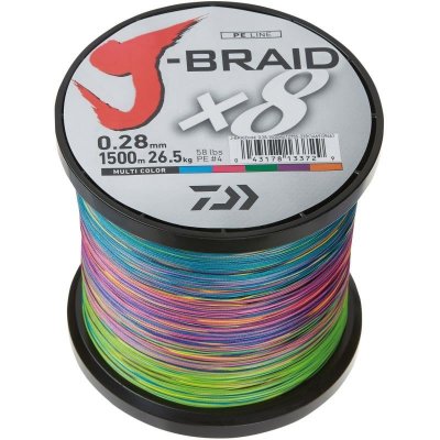 Daiwa Pletená Šňůra J-Braid Barva Multi Color 1m 0,28mm 26,5kg – Zbozi.Blesk.cz
