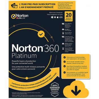 Norton 360 PLATINUM 100GB 1 uživatel 20 lic. 1 rok (21428036)