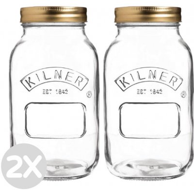 Kilner Doublepack zavařovací sklenice se šroubovacím víkem 2ks x 1000ml – Zboží Dáma