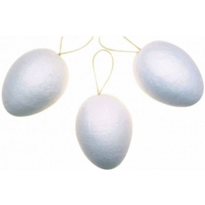 Bílé vajíčko z buničiny na zavěšení 6 cm 12 kusů v sáčku – Zboží Mobilmania