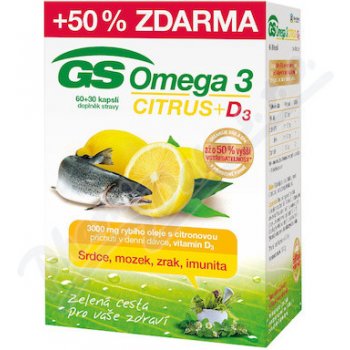 GS Omega 3 Citrus 90 kapslí