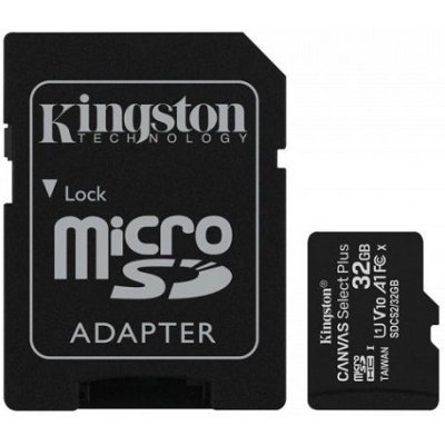 Kingston microSDHC Canvas Select Plus 32 GB UHS-I U1 + SD adaptér (SDCS2/32GB) Paměťová karta