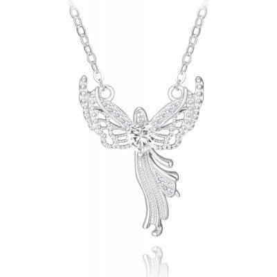 Minet Stříbrný náhrdelník anděl se zirkony JMAN0461SN45 – Hledejceny.cz