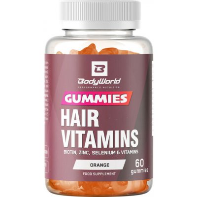 BodyWorld Hair Vitamins Gummies 60 bonbonů, pomeranč – Hledejceny.cz