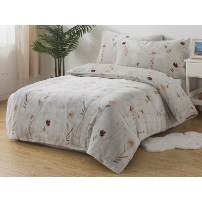 Xpose Mikroplyš povlečení DIVOKÉ MÁKY Exclusive světle šedé 140x200 70x90 – Zboží Mobilmania