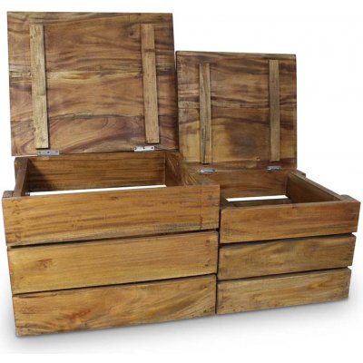 vidaXL 2dílná sada úložných boxů z masivního recyklovaného dřeva 244498 – Zbozi.Blesk.cz