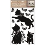 Přerov Samolepky pokoj. černé kotě s glitry a kamínky 32 x 60 cm / 10490 177652 – Sleviste.cz