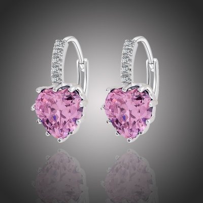 Sisi Jewelry Swarovski Elements Elizabeth Rose srdíčko E1105 Růžová