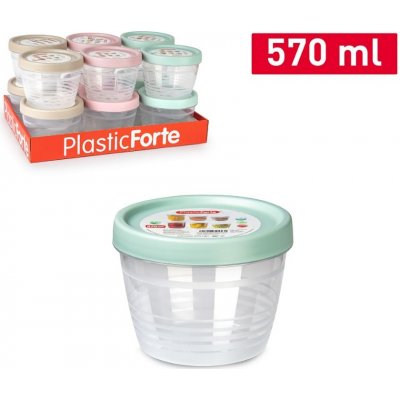 PlasticForte Dóza na potraviny kulatá šroubovací víčko 570 ml 11 x 8,5