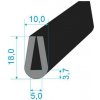00535058 Pryžový profil tvaru "U", 18x10/5mm, 60°Sh, NBR, -40°C/+70°C, černý