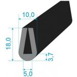 00535058 Pryžový profil tvaru "U", 18x10/5mm, 60°Sh, NBR, -40°C/+70°C, černý – Zbozi.Blesk.cz