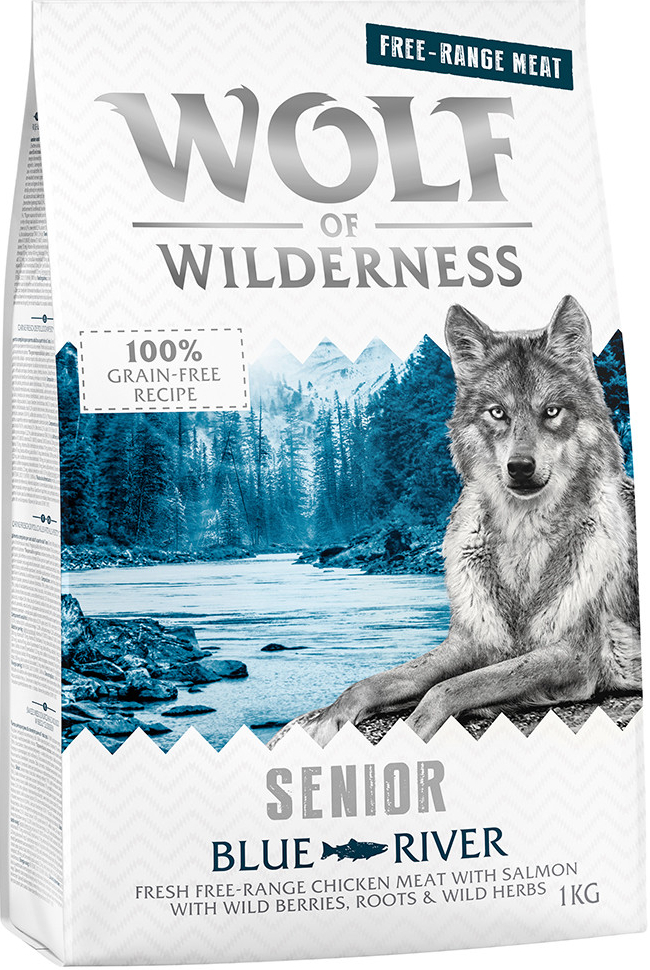 Wolf of Wilderness Senior kuřecí z volného chovu a losos 1 kg