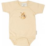 Bambusové body dětské s krátkým rukávem Long ear beige Mrs Mighetto Geggamoja – Zboží Dáma