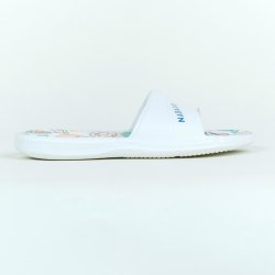 Nabaiji Dětské pantofle k bazénu Slap 500 Print bílé