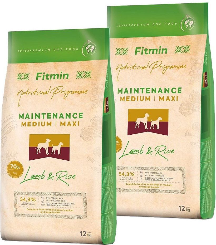 Fitmin dog Medium/Maxi Lamb & Rice 2 x 12 kg