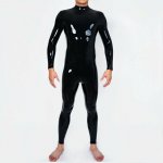 Silikonový catsuit Furrjoi Neck Entry Silicone Bodysuit černý M celotělový černý catsuit – Zboží Dáma